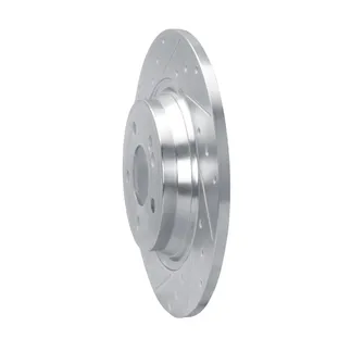 R1 Concepts EDZ-63187L Brake Rotor Drilled and Slotted Silver